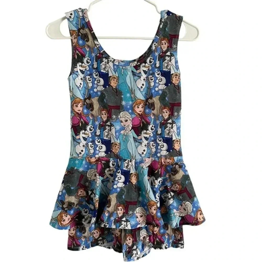 Wild Rich Kids Romper Youth size 13/14 Frozen Anna and Elsa print sleeveless